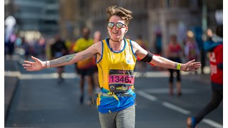 Runner in a yellow vest